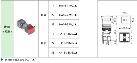 愛可信HA16按鈕