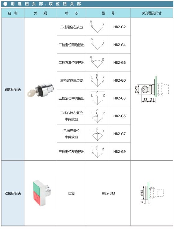 鑰匙鈕頭部