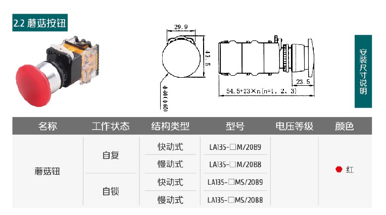 蘑菇按鈕