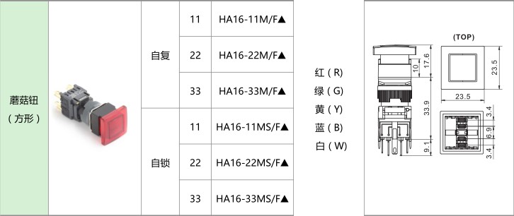 愛(ài)可信HA16按鈕